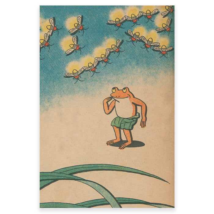 Orange Frog and Fireflies - 50 Watts Greeting Card – 50 Watts Books
