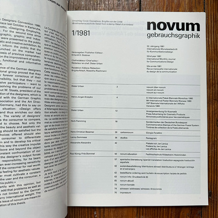 Novum Gebrauchsgraphik - vintage January 1981