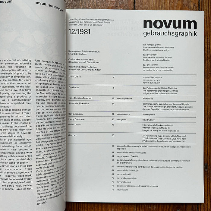 Novum Gebrauchsgraphik - vintage December 1981