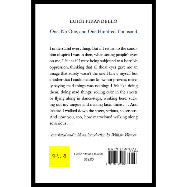 One, No One, and One Hundred Thousand - Luigi Pirandello