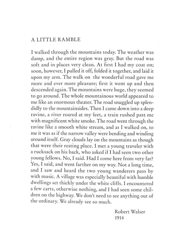 A Little Ramble - In the Spirit of Robert Walser (light wear)