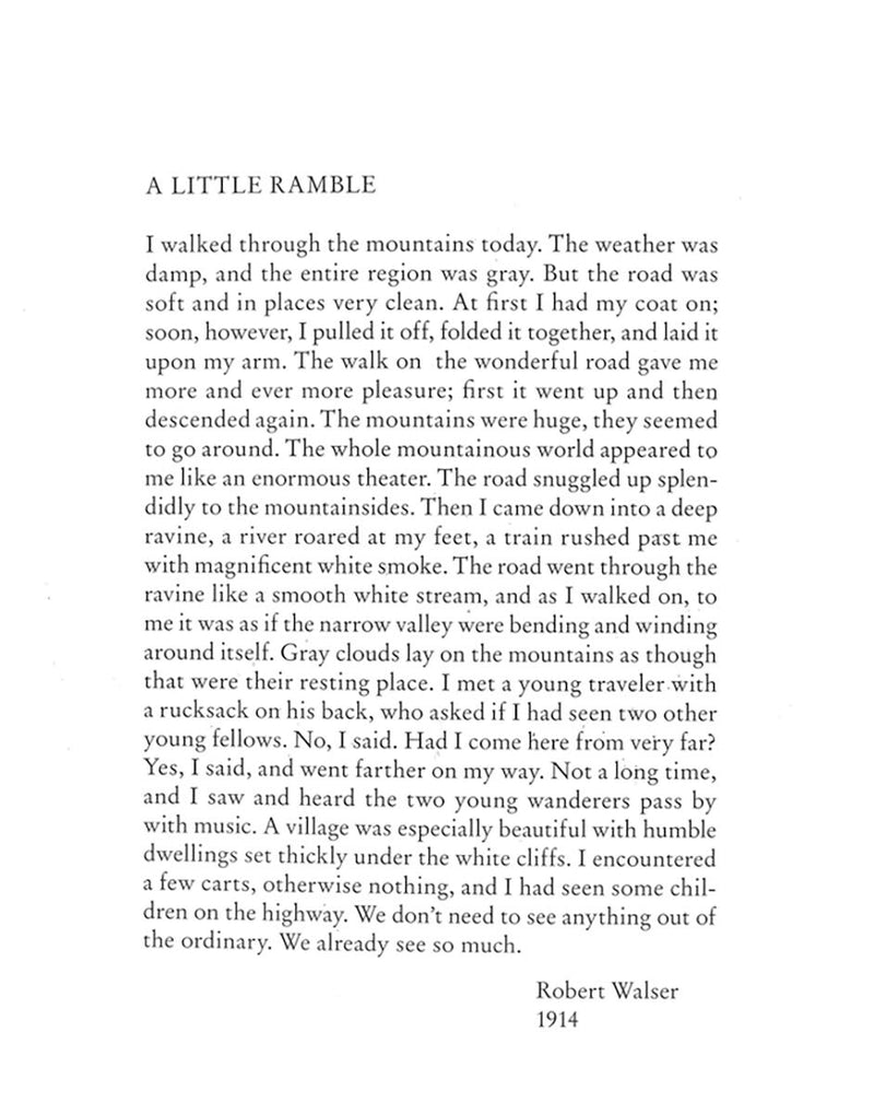 A Little Ramble - In the Spirit of Robert Walser