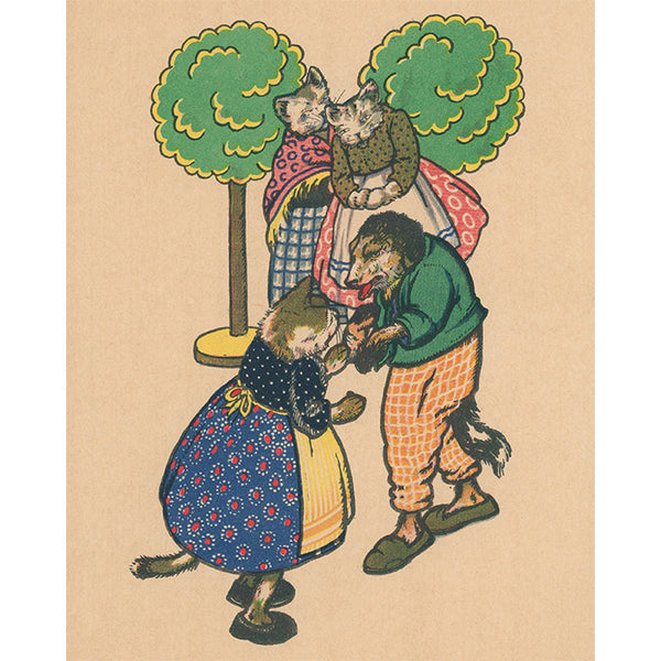 Rudolf Mates Print - Cats and Dog