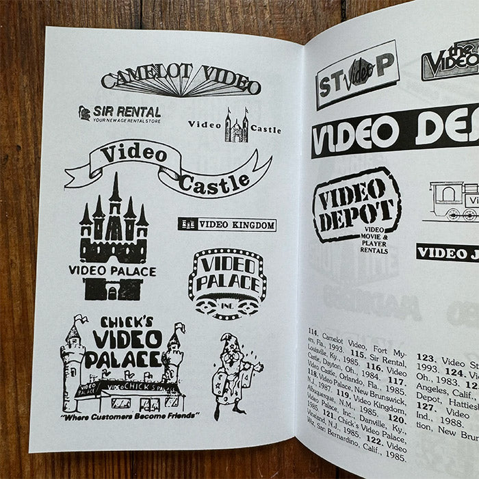 Videoland zine - visual catalog of video store logos