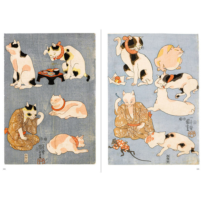usaneko　戸川五十生　tiny cats 　樟にアクリ猫の木製彫刻 かわうそ画廊