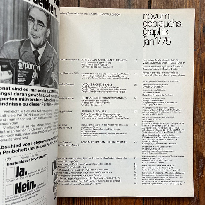 Novum Gebrauchsgraphik - vintage January 1975