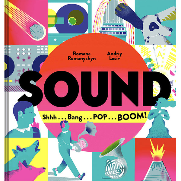 Sound: Shhh . . . Bang . . . POP . . . BOOM by Romana Romanyshyn and Andriy Lesiv - illustrated book  ISBN 9781452179780